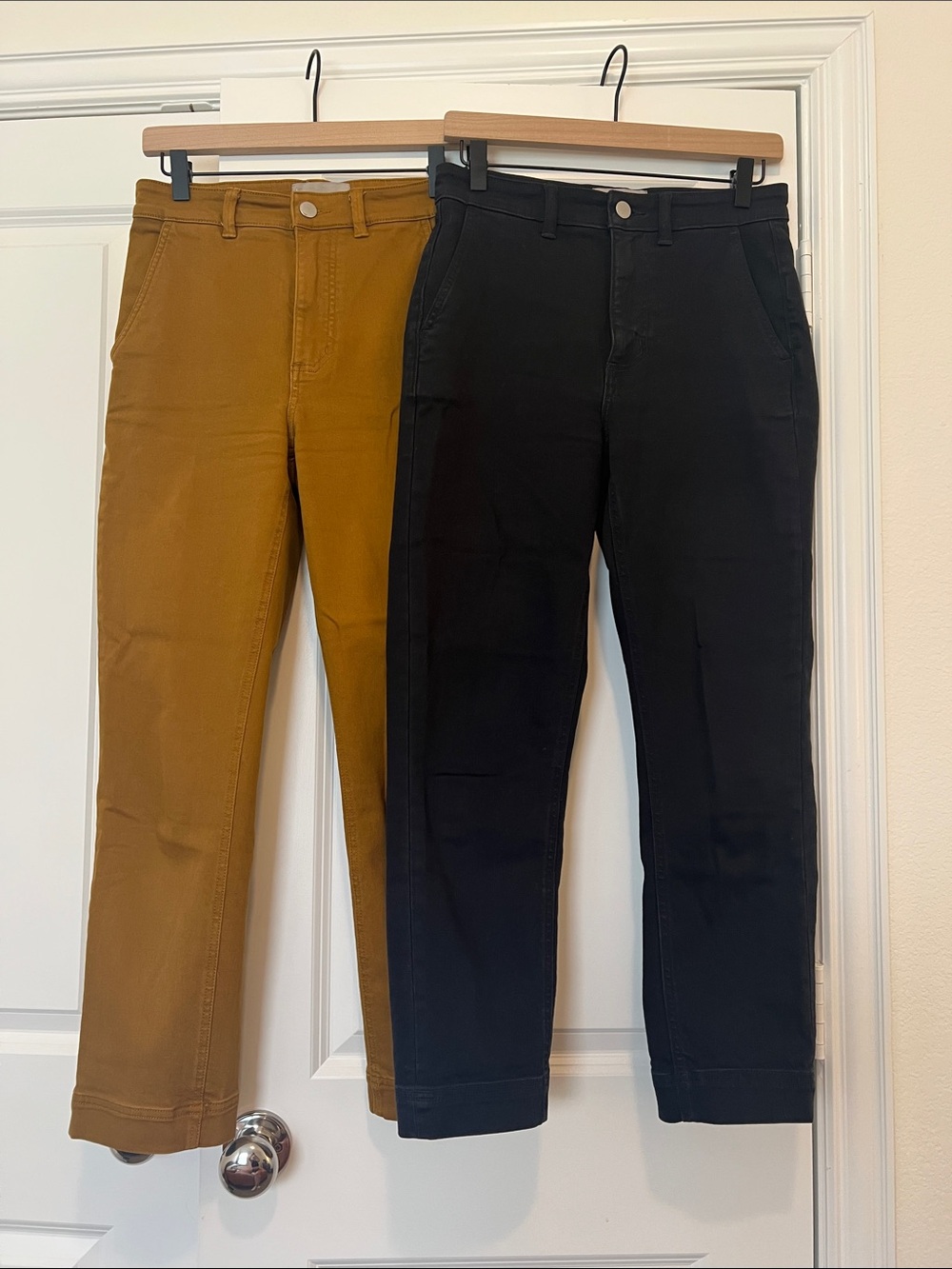 EVERLANE Slim Crop Pants Black & Cognac Size 4 - (2) Pairs!!